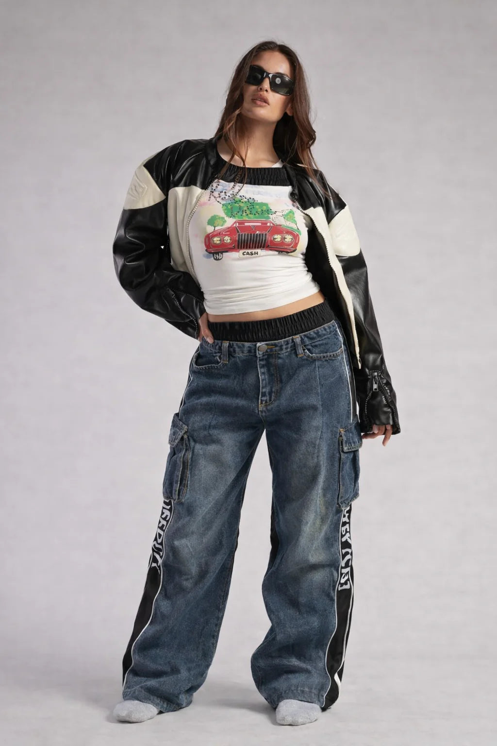 Super Casual Loose Cargo Jogger Denim